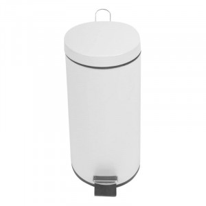 Poubelle Cylindrique à Pédale Blanche - 30 L Probbax - 2