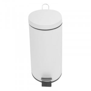 Poubelle Cylindrique à Pédale Blanche - 30 L Probbax - 2