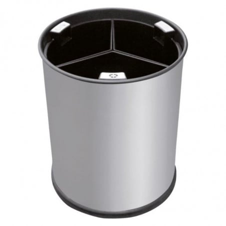 Corbeille de Tri en Inox 3 Compartiments - 13 L Probbax - 1