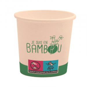 Gobelet Bio "Je Suis en Bambou" - 10 cl - Lot de 50 FourniResto - 1