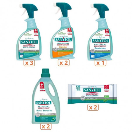 Pack Sanytol Complet - Multi-Usages, Cuisine, Sanitaires et Sols Sanytol - 1 Pack Sanytol Complet - Multi-Usages, Cuisine, Sanitaires et Sols Sanytol - 1