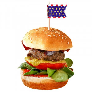 Kit Mini-Burgers avec Pics Drapeaux en Bambou Gobel - 2