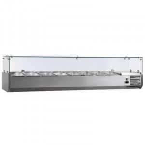 Saladette Réfrigérée à Ingrédients en Inox - 8 GN 1/3 FourniResto - 1