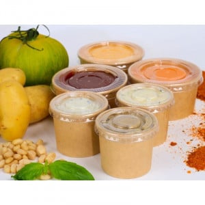 Couvercle en PET pour Pot à Sauce en Carton Kraft 30 ml - Lot de 50 FourniResto - 3