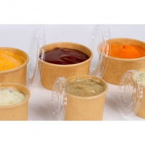 Couvercle en PET pour Pot à Sauce en Carton Kraft 30 ml - Lot de 50 FourniResto - 4