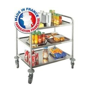 Chariot de Service avec Roulettes Polyamide Livré Monté - 3 Plateaux SOFINOR - 1