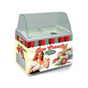 Vitrine à Glace Laquée Rétro - 400 L MultiGroup - 1