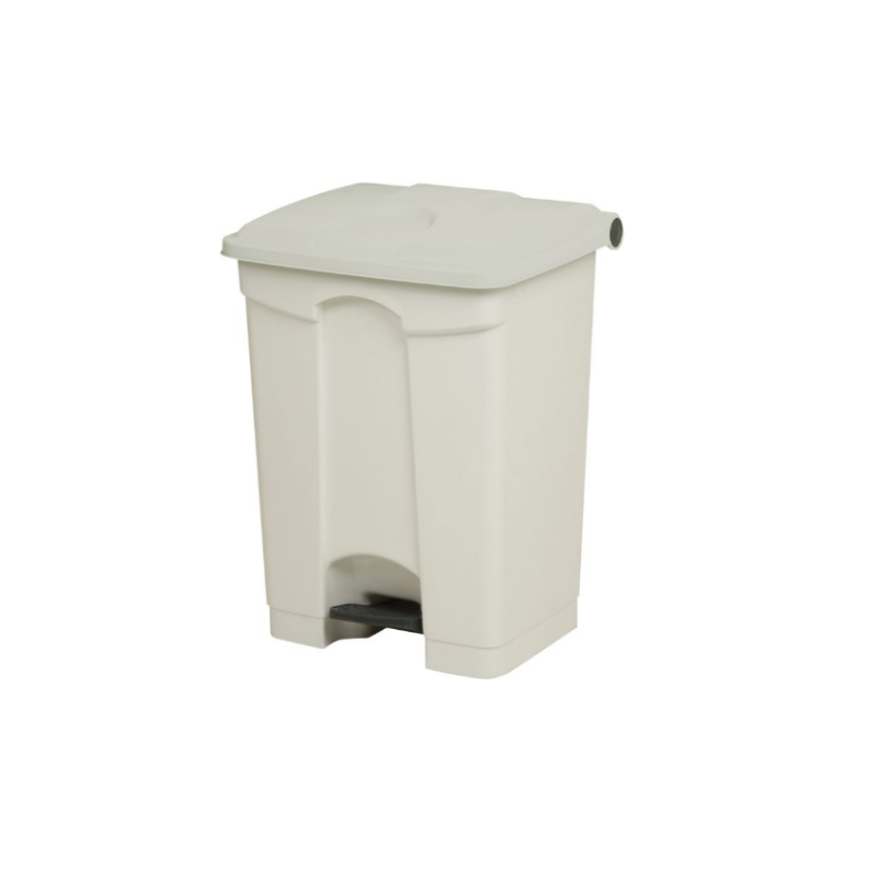 Poubelle plastique à pédale 50 L blanche