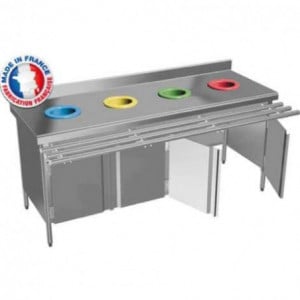 Table de Tri Sélectif 4 Portes - Version Enfant - Roulettes Inox SOFINOR - 1