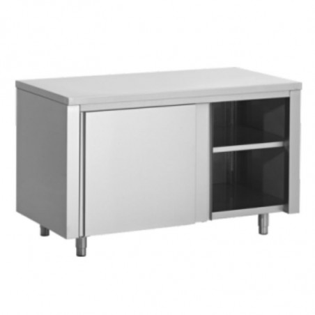 Meuble Bas Inox à Portes Coulissantes - P 700 - L 1800 mm FourniResto - 1 Meuble Bas Inox à Portes Coulissantes - P 700 - L 1800 mm FourniResto - 1