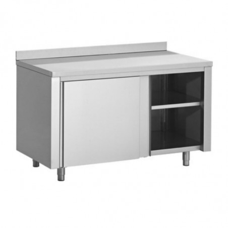 Meuble Bas Inox à Portes Coulissantes et Dosseret - P 700 - L 2000 mm FourniResto - 1 Meuble Bas Inox à Portes Coulissantes et Dosseret - P 700 - L 2000 mm FourniResto - 1