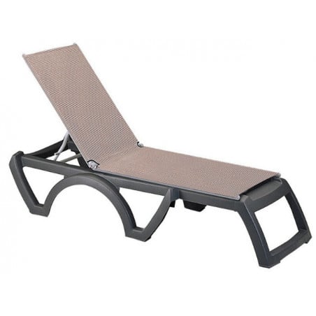 Chaise Longue Jamaica Beach - Gris Anthracite Grosfillex - 1