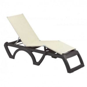 Chaise Longue Bali - Anthracite / Ecru Grosfillex - 1