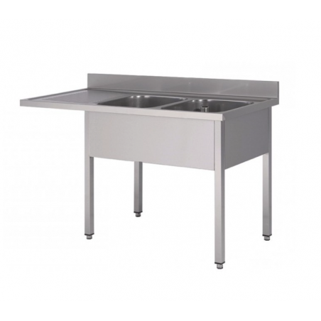 Plonge Spéciale Lave-Vaisselle - Longueur 1600 mm - Cuves à droite FourniResto - 1 Plonge Spéciale Lave-Vaisselle - Longueur 1600 mm - Cuves à droite FourniResto - 1
