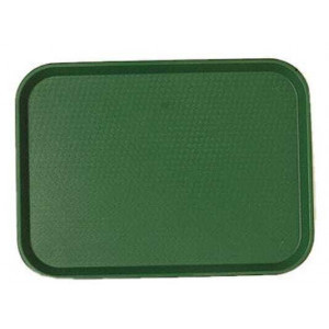 Plateau Polypropylène Fast-food à Rebord Élevé - Lot de 24 - Vert Cambro - 1