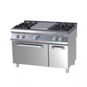 Fourneau à 4 Feux Vifs avec Plaque Coup de Feu - 400 V MultiGroup - 1