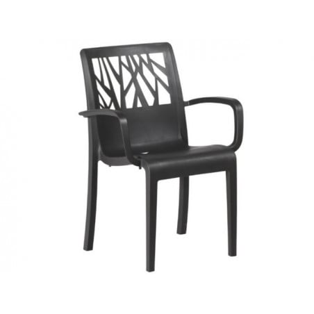 Fauteuil Végétal Anthracite Grosfillex - 1 Fauteuil Végétal Anthracite Grosfillex - 1