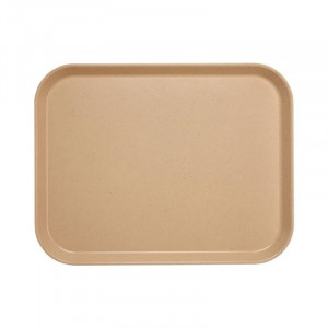 Plateau Polyester 32,5 x 53 cm à Rebords Élevés - Lot de 12 - Moka Moucheté Cambro - 1