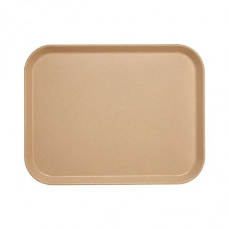 Plateau Polyester 32,5 x 53 cm à Rebords Élevés - Lot de 12 - Moka Moucheté Cambro - 1