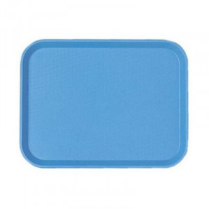 Plateau Polypropylène Fast-food à Rebord Élevé - Lot de 24 - Bleu Cambro - 1