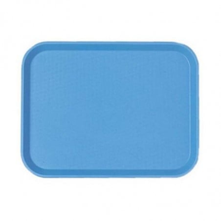 Plateau Polypropylène Fast-food à Rebord Élevé - Lot de 24 - Bleu Cambro - 1