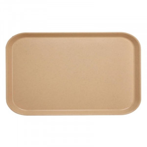 Plateau Polyester 32,5 x 53 cm à Rebord Plat - Moka Moucheté - Lot de 12 Cambro - 1