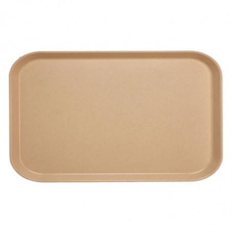 Plateau Polyester 32,5 x 53 cm à Rebord Plat - Moka Moucheté - Lot de 12 Cambro - 1