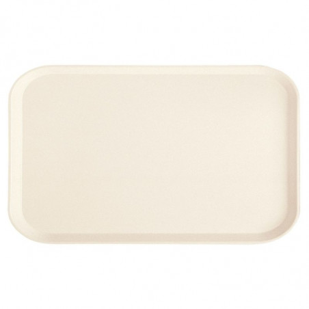 Plateau Polyester 32,5 x 53 cm à Rebord Plat - Blanc Perle - Lot de 12 Cambro - 1