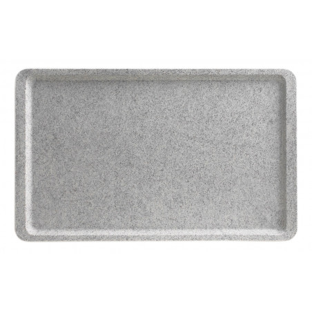 Plateau Polyester 32,5 x 53 cm à Rebord Plat - Granite - Lot de 12 Cambro - 1