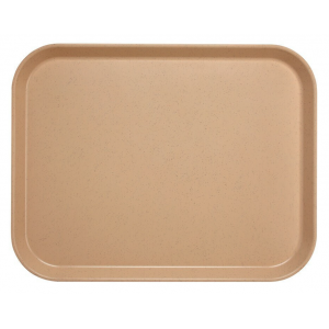 Plateau en Polyester 36 x 46 cm à Rebords Élevés - Moka Moucheté - Lot de 12 Cambro - 1