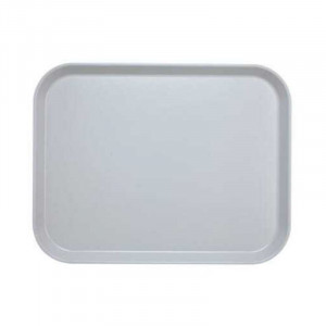 Plateau en Polyester 36 x 46 cm à Rebords Élevés - Gris Clair - Lot de 12 Cambro - 1