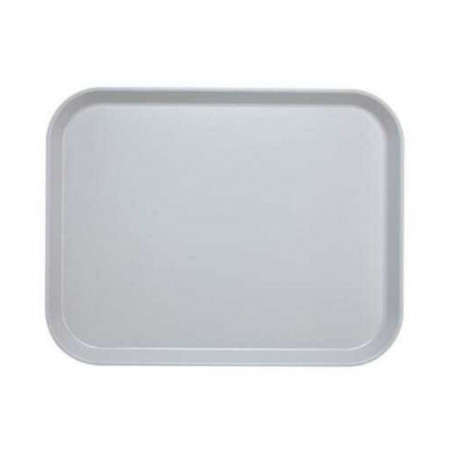 Plateau en Polyester 36 x 46 cm à Rebords Élevés - Gris Clair - Lot de 12 Cambro - 1