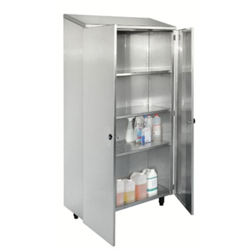 Armoire Rangement Modulable Inox 2 Portes Battantes avec Roulettes