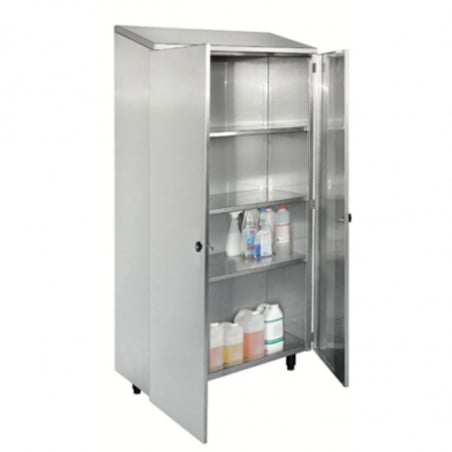 Armoire Rangement Modulable Inox 2 Portes Battantes avec Roulettes - L 1000 mm SOFINOR - 1