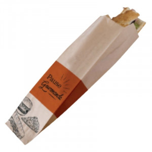 Sac Sandwich "Pause Gourmande" en Papier Kraft - Lot de 1000 FourniResto - 1