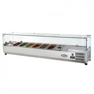 Saladette vitrée à poser Pour Bac GN 1/4 (5 GN 1/4) - L 1200 mm Atosa - 2