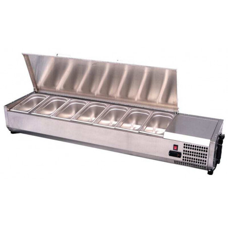 Saladette vitrée à poser Pour Bac GN 1/4 (7 GN 1/4) - L 1500 mm Atosa - 1 Saladette vitrée à poser Pour Bac GN 1/4 (7 GN 1/4) - L 1500 mm Atosa - 1