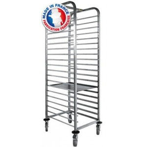 Echelle Pâtissière 400 x 600 avec Barre d'Arrêt et Roulettes Inox - 20 Niveaux SOFINOR - 1