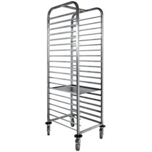 Echelle Pâtissière 400 x 600 avec Barre d'Arrêt et Roulettes Inox - 20 Niveaux SOFINOR - 2