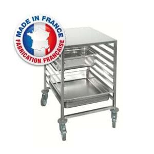 Échelle Gastronorme pour Bacs GN 2/1 avec Roulettes en Inox - 8 Niveaux SOFINOR - 1