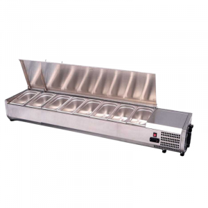 Saladette vitrée à poser Pour Bac GN 1/4 (8 GN 1/4) - L 1800 mm Atosa - 1