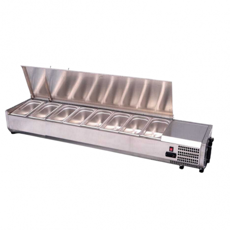 Saladette vitrée à poser Pour Bac GN 1/4 (8 GN 1/4) - L 1800 mm Atosa - 1 Saladette vitrée à poser Pour Bac GN 1/4 (8 GN 1/4) - L 1800 mm Atosa - 1