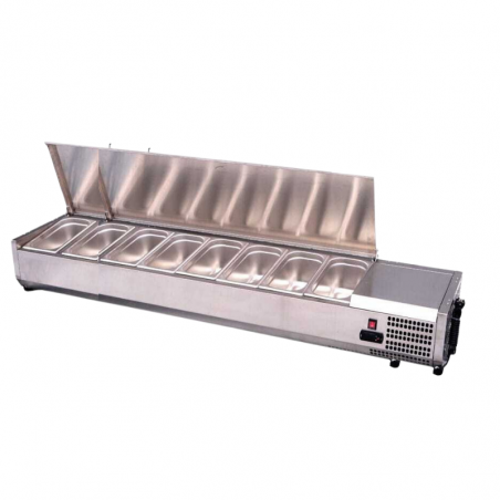 Saladette vitrée à poser Pour Bac GN 1/4 (8 GN 1/4) - L 1800 mm Atosa - 1