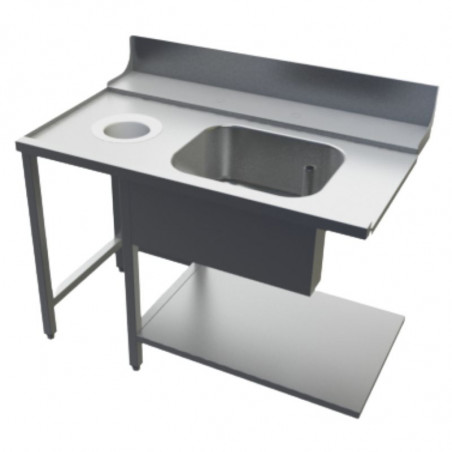 Table de Chargement Vasque et Vide Déchets - L 1500 mm Krupps - 1 Table de Chargement Vasque et Vide Déchets - L 1500 mm Krupps - 1