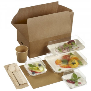 Kit Postal Lunch avec Vaisselle Kanopée Blanche - Lot de 20 FourniResto - 1