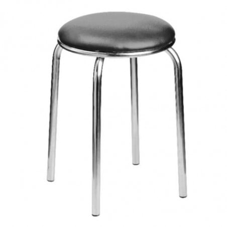 Tabouret en Inox Noir FourniResto - 1