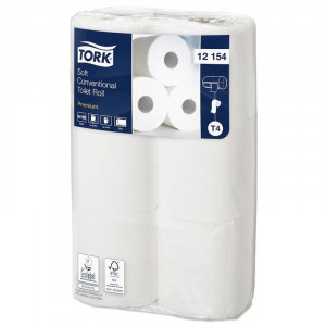 Papier Toilette Rouleau Traditionnel Doux Premium 2 Plis - Lot de 6 Tork - 1