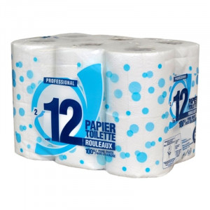 Papier Toilette Hygiénique 2 Plis - Lot de 12 FourniResto - 1