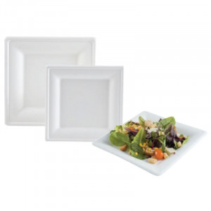 Assiette Carrée en Bagasse - 200 x 200 mm - Lot de 50 FourniResto - 2