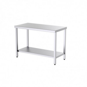 Table Inox Centrale 1400x600x850 avec Etagère Distform - 1
